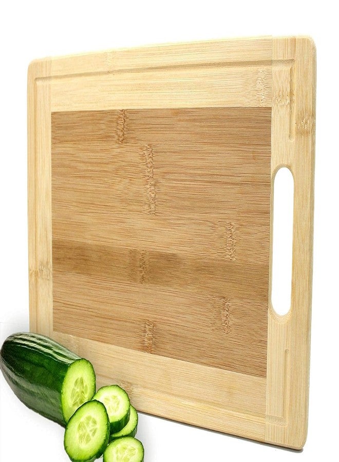 AB SALES Bamboo Cutting Boards for Kitchen, Wood Chopping Boards with Juice Groove & Handles, Cutting Board for Vegetables, Fruit & Cheese | Heavy Duty Serving Tray | 24 X 34 cms | 1.8 cm Thickness - Image 5